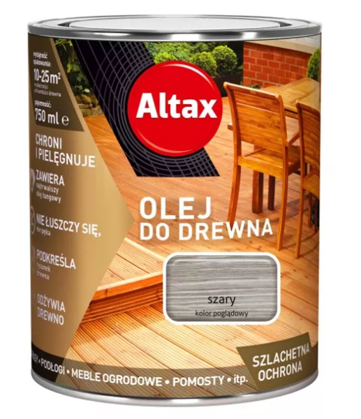 Obrazek Altax Olej Do Drewna Szary 0,75l