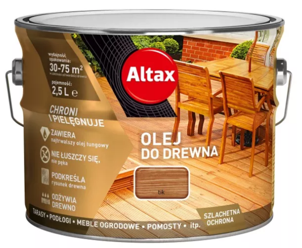 Obrazek Altax Olej Do Drewna Tik 2,5l