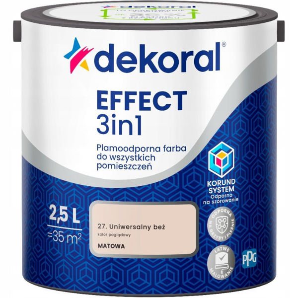 Obrazek DEKORAL  Effect 3in1 plamoodporna  UNIWERSALNY BEŻ 2,5L